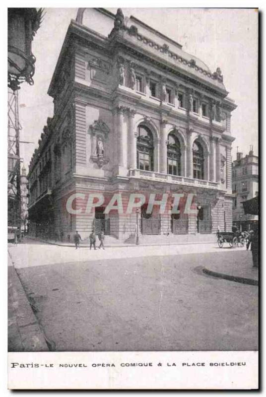 Paris Old Postcard The new comic opera and the place Boieldieu