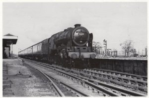 46119 Engine Train at Royal Scot Class at Chelford Station in 1953 Postcard