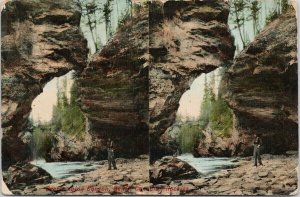 Banff Alberta Overhanging Canyon Multiview c1911 Pugh Postcard E93