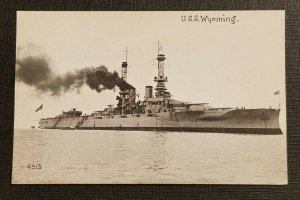 Mint Vintage Photo Postcard US Navy Battleship USS Wyoming BB 32