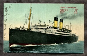 dc742 - Steamer RMS MINNEDOSA 1910s Postcard
