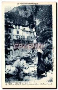 Postcard Old Bridge Royans Hanging Houses and the Bridge Piccard