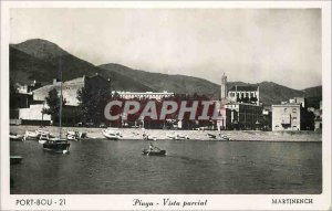 Modern Postcard Port Bou Playa Vista parcial Martinench Port Bou Estacion Ago...