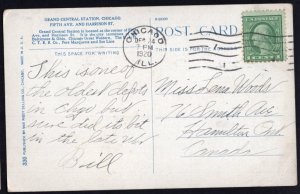 IL CHICAGO Grand Central Station The B. & O.C.T.R.T.Co. pm1920 White Border
