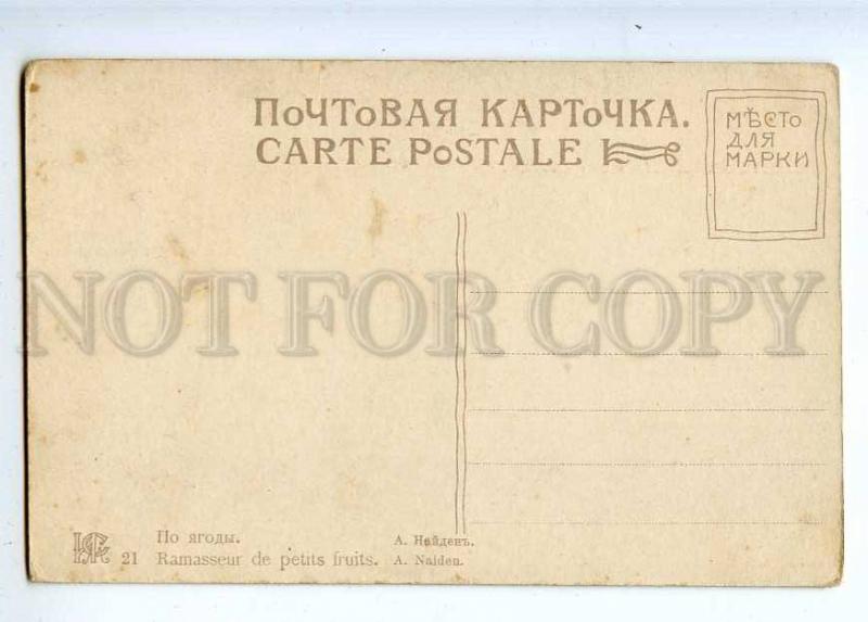 224194 RUSSIA NAYDEN RUSSIAN TYPES berries SELIN #21 postcard