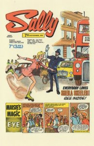 London Traffic Policeman Guy Fawkes Sally 1970s Girls Comic Postcard