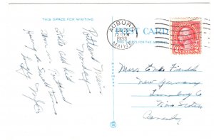 Busy Tourist`s Correspondence Card, Used Auburn Maine, 1933