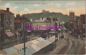 Worcestershire Postcard - Dudley Market Place and Castle Street  RS37854