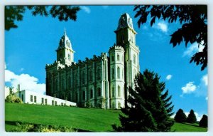 MANTI, Utah UT ~ Latter Day Saints L.D.S. TEMPLE  Mormon ca 1960s Postcard