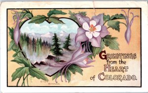 Greetings from the Heart of Colorado Colorado Postcard Posted 1915