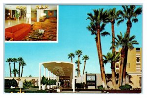 2 Postcards PALM SPRINGS SPA HOTEL, California CA ~ MINERAL SPRINGS Pool c1970s 