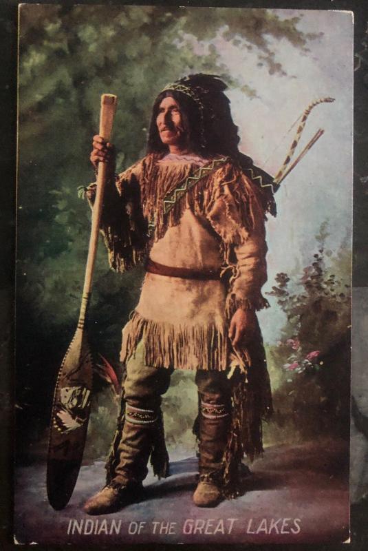 Mint PPC Picture Postcard Cover Native American Indian Of The Great Lakes