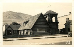 RPPC; Chelan WA St. Andrews Episcopal Church, Log House Construction, Ellis 2158