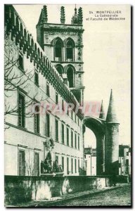 Montpellier Old Postcard cathedral and medical school