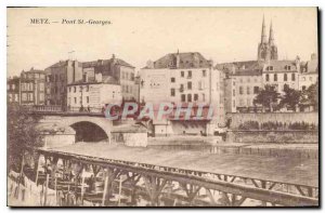Postcard Metz Old Bridge St Georges