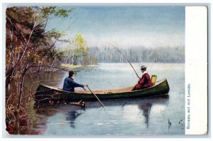1908 Boating on Adirondacks New York NY Hartland ME Tuck Art Postcard