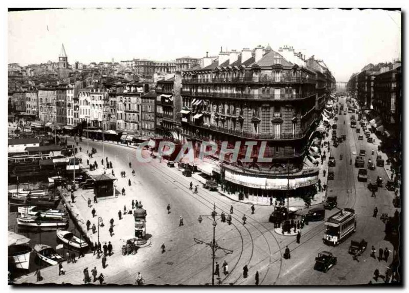 Modern Postcard Marseille Quai Marechal Petain and rue de la Republique