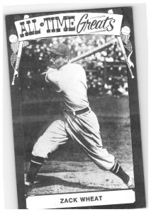 1975 Zach Wheat Bklyn Dodgers Tcma All Time Greats Postcard Hof Baseball Vg-Ex 