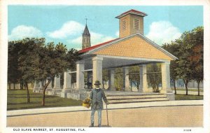 OLD SLAVE MARKET ST. AUGUSTINE FLORIDA BLACK AMERICANA POSTCARD 1933