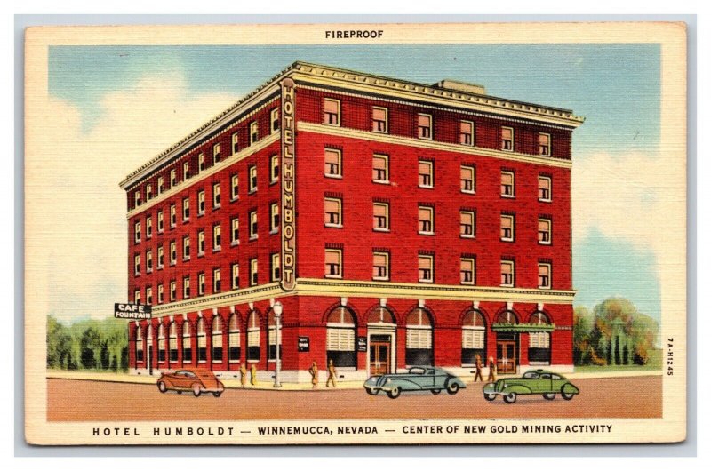 Hotel Humboldt Winnemucca Nevada NV UNP Linen Postcard V4