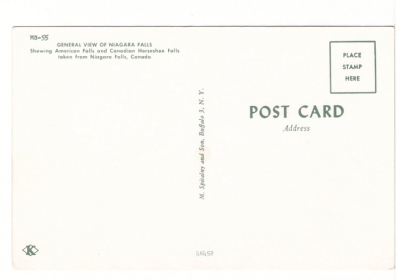 Niagara Falls Viewed From Canada, Vintage Chrome Postcard #2