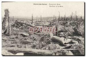 Old Postcard Chemin Des Dames De La Motte Farm Army