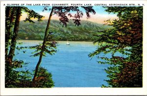 New York Adirondacks Glimpse Of Fourth Lake From Cohassett 1938