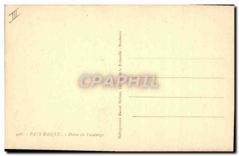 Old Postcard Folklore Basque Country Dance Fandango