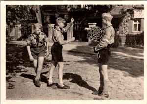 Mint Germany German Leader Youth Playing RPPC Real Picture Postcard Cover WW2