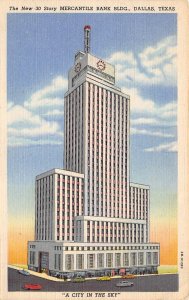 Dallas Texas 1940s Postcard Mercantile Bank Building