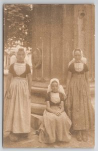 RPPC Zeeland Zeeuwse Young Ladies Real Photo Dutch Postcard A47