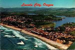 Oregon Lincoln City Resort Community On The Coast Aerial View 1982