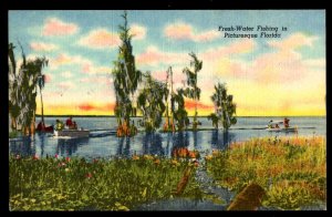 Picturesque Florida Fresh-Water Fishing - Tropical Florida Series - Linen