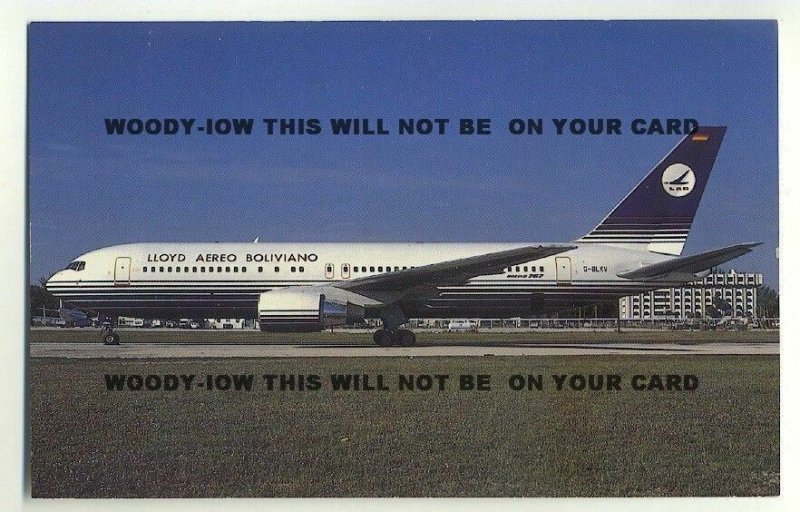 ac305 - Lloyd Aereo Boliviano Boeing 767-204 at Miami - postcard