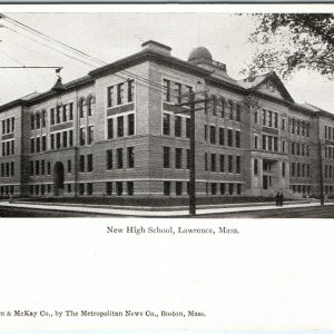 UDB c1900s Lawrence, MA New High School Denholm McKay Metropolitan Postcard A120