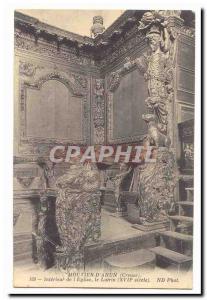 Mouthier d & # 39Ahun (Creuse) Old Postcard Interior of & # 39eglise the lect...