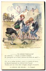 Old Postcard illustrator Poulbot Victor Hugo The Legend centuries Toad Frog