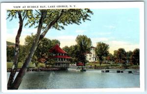 LAKE GEORGE, New York  NY   View at HUDDLE BAY  ca 1920s  Postcard