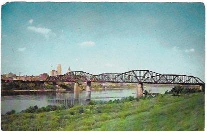 Five bridges and River from Devou Park, Cincinnati, Ohio