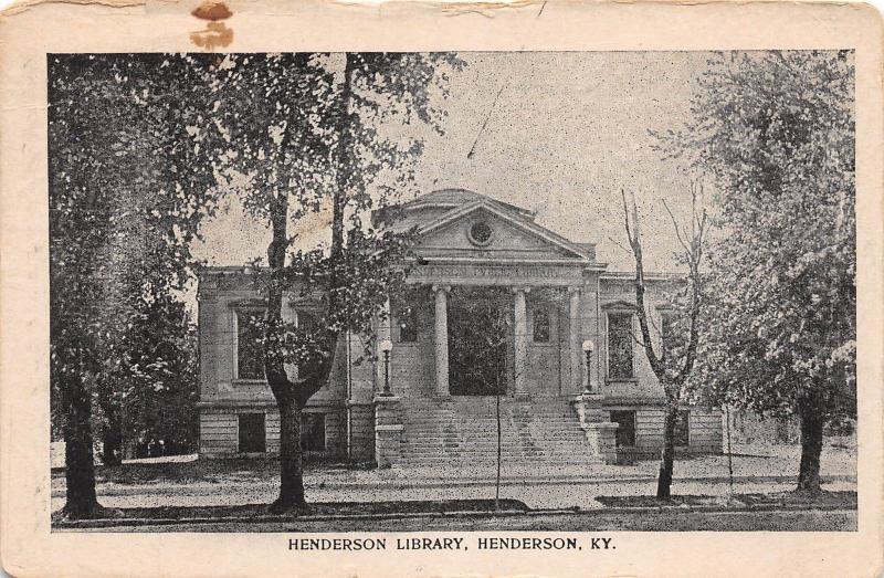 B80/ Henderson Kentucky Ky Postcard c1910 Henderson Library Building