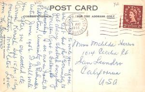 Cunard RMS Queen Mary Ship 1955 light postal marking on front