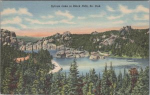 Postcard Sylvan Lake in Black Hills South Dakota SD