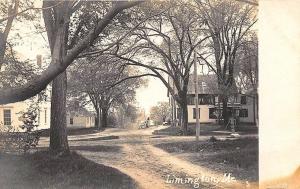 Limington ME Dirt Street View Horse & Wagon Cross Roads RPPC Postcard