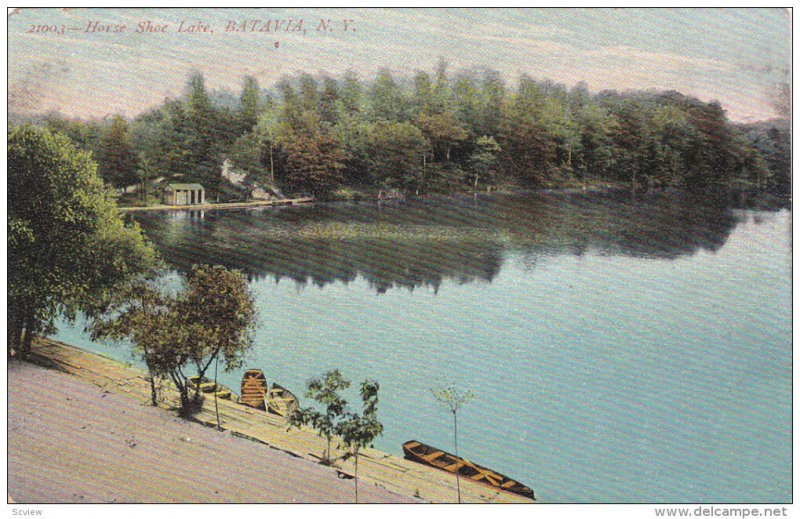 Horse Shoe Lake, BATAVIA, New York, PU-1907