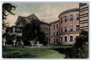 c1950's Buffalo General Hospital Building Fountain Ground New York NY Postcard 