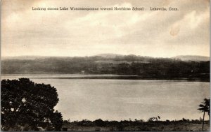 Lakeville CT Looking Across Lake Wononscopomuc toward Hothkiss School Postcard