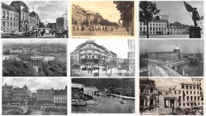 Germany Berlin Car Tram Ruins RPPC etc lot of 9 postcards C337