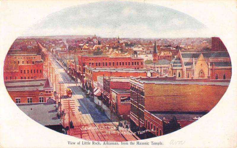 Little Rock Arkansas View From Masonic Temple Antique Postcard K35429