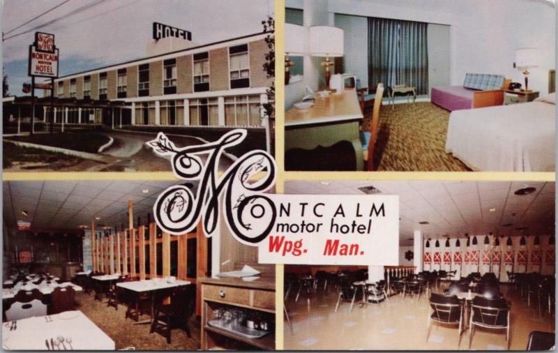 The Montcalm Motor Hotel Winnipeg MB Manitoba Multiview Vintage Postcard E21