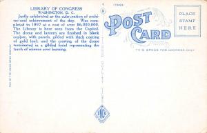 Library of Congress, Washington, D.C., Early Postcard, Unused